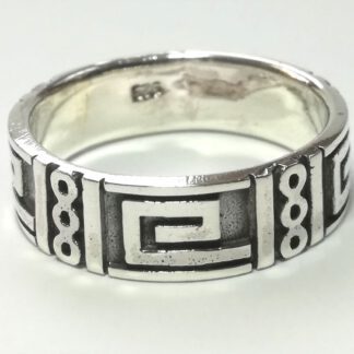 Antikolt ezüst gyűrű görög mintával