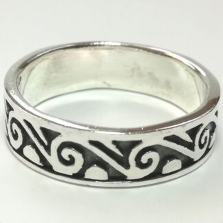 Antikolt mintás ezüst gyűrű