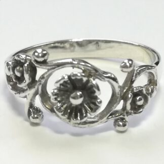 Áttört, virágos ezüst gyűrű