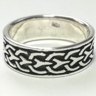 Ezüst gyűrű antikolt mintázattal