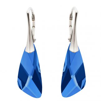 Capri kék Swarovski kristályos ezüst fülbevaló