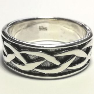 Fonott mintás antikolt ezüst gyűrű
