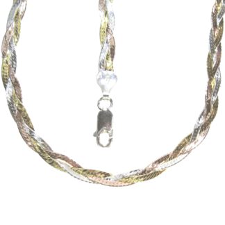 Hármas fonatú, aranyozott ezüst nyaklánc