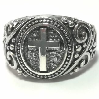 Keresztes ezüst pecsétgyűrű