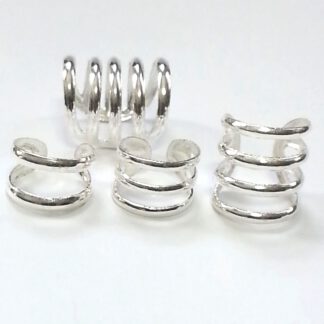Többsoros sima ezüst fülgyűrű